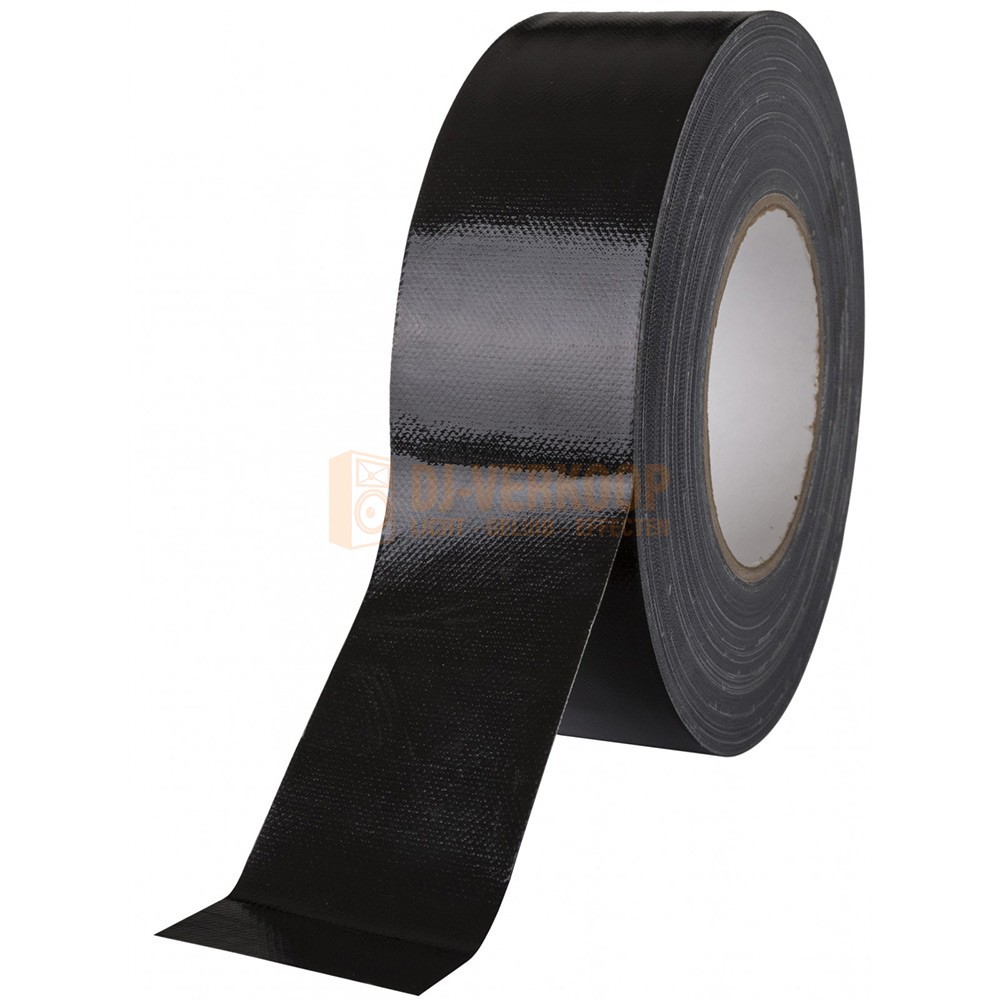 Briteq Gaffer Tape - STD 50m x 50mm Zwart. Kwalitatieve zwarte linnen gaffa tape 50m x 5 cm.
