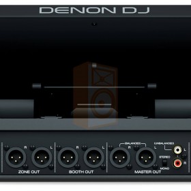 Denon DJ Prime 4 Pro 4 deck USB standalone DJ systeem xlr aansluitingen zone, master en booth + rca uitgang