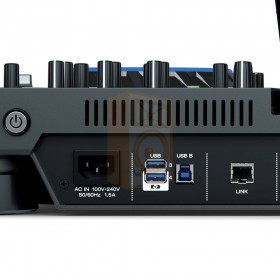 Denon DJ Prime 4 Pro 4 deck USB standalone DJ systeem stroom, usb en link aansluitingen