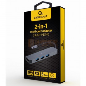 Verpakking - Cablexpert USB-C multi adapter 2-in-1