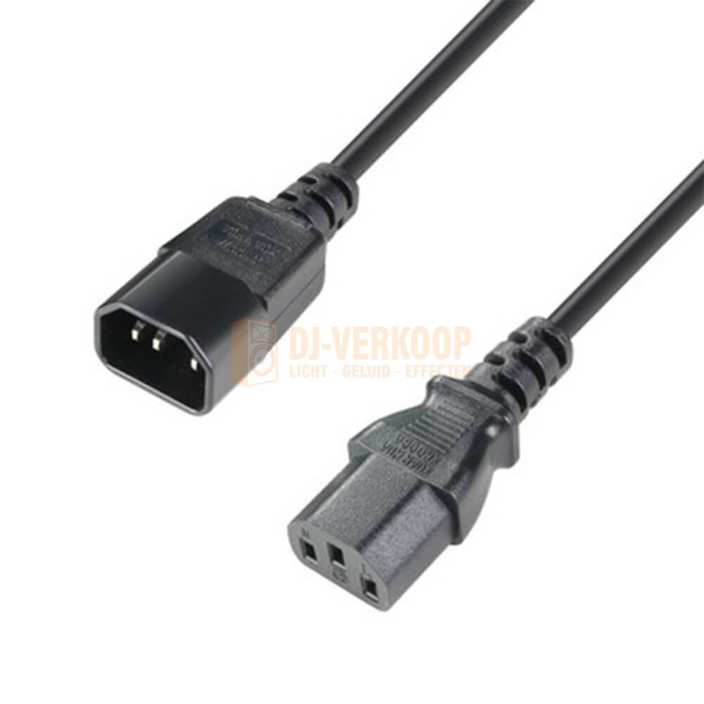 Adam Hall Cables 8101 KC Series - C13 naar C14-connector IEC-verlengkabel 3 x 0,75 mm²
