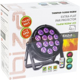 Verpakking - IBIZA THINPAR-14X6W-RGBW - Extra FLAT PAR PROJECTOR - 14 x 6W RGBW LED