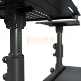 Gravity FDJT01 - DJ-Desk met verstelbare luidspreker- en laptopladen onderkant monitorlade
