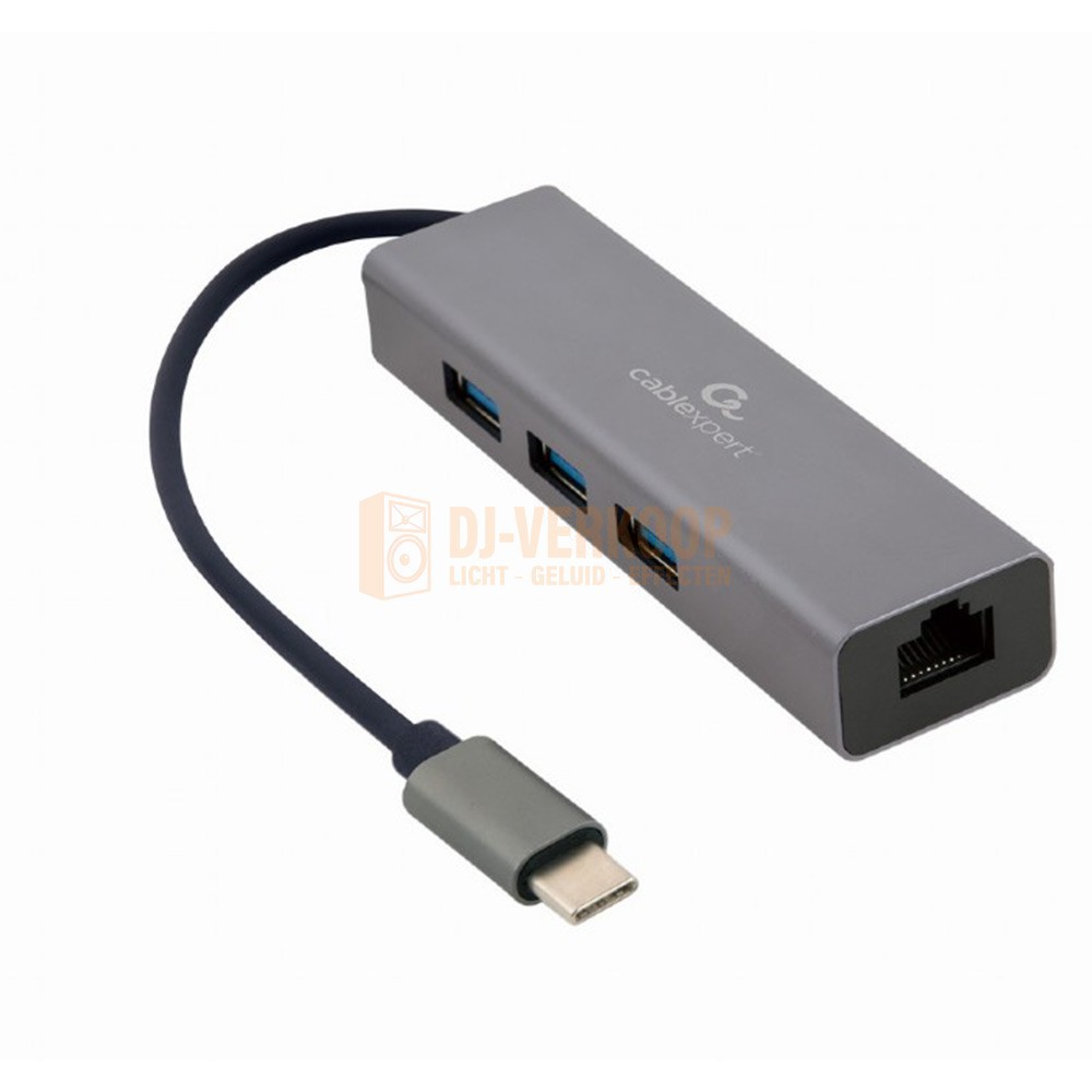 Intiem Nationale volkstelling Ambient Cablexpert A-CMU3-LAN-01 - USB-C Gigabit netwerk adapter met ingebouwde USB  3.1 hub