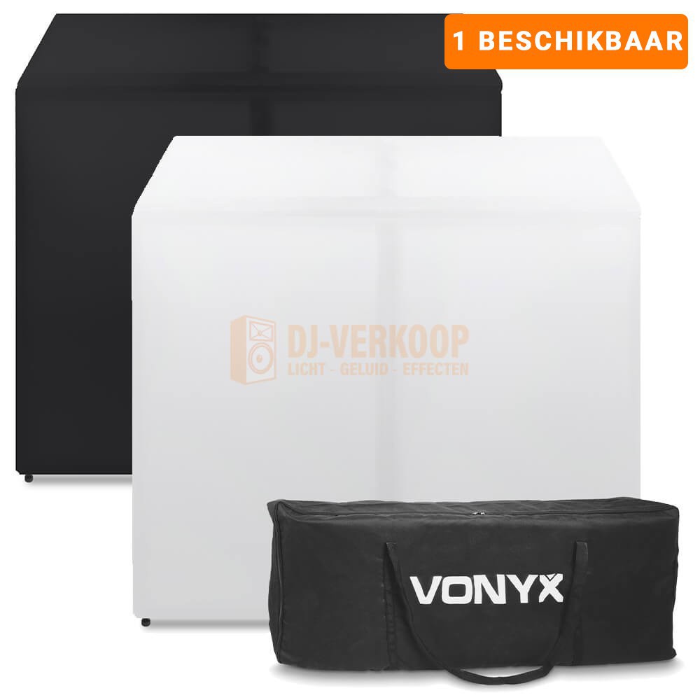 Verhuur - Aluminium lichtgewicht DJ Booth Systeem met Zwart of Wit doek