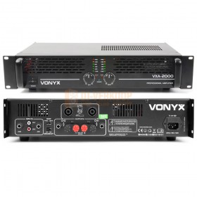 Vonyx VXA-2000 II - PA Versterker 2x 1000W voor en achterkant met aansluitingen.