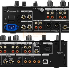 Pioneer DJM-A9 - Professionele 4-kanaalsdj-mixer (zwart) achterkant aansluitingen detail