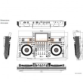 Afmetingen - Pioneer DJ Opus-Quad - Professional all-in-one DJ system (black)