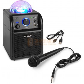 Vonyx SBS50B Party Luidspreker - Partybox met BT en RGB LED Ball Zwart
