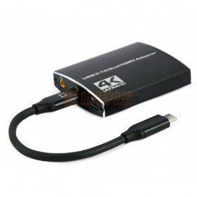 Gembird A-CM-HDMIF2-01 - USB-C naar dubbele HDMI adapter, 4K 60Hz, zwart