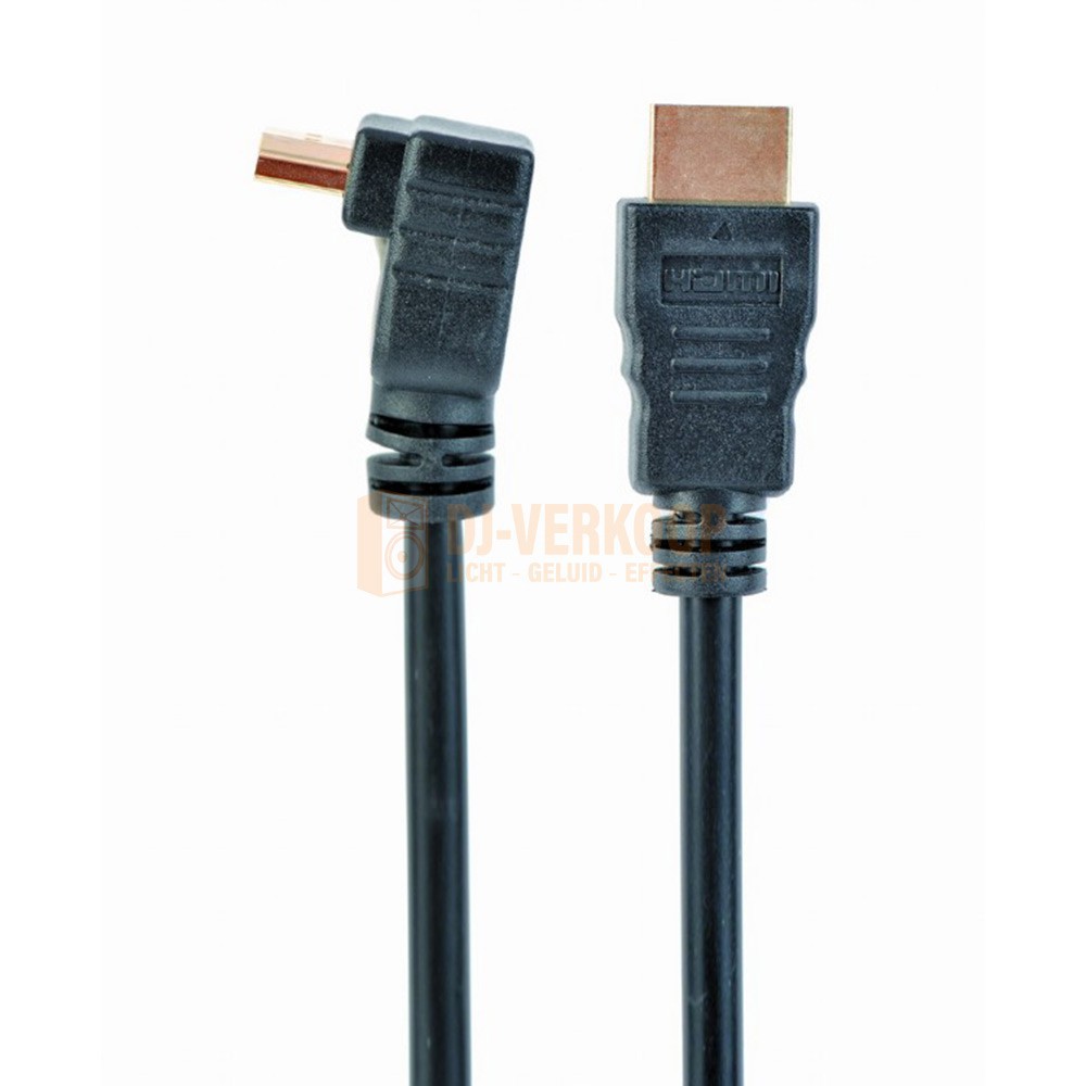 Gembird CC-HDMI490-6 - High-speed HDMI-kabel met Ethernet, 90 graden naar boven gehoekte connector, 1,8 m