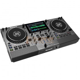 Numark Mixstream Pro Go - Oplaadbare Standalone Streaming DJ controller met ingebouwde speakers boven aanzicht