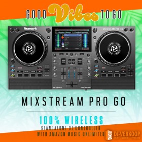 good vibes 100% 100% draadloos Numark Mixstream Pro Go - Oplaadbare Standalone Streaming DJ controller met ingebouwde speakers