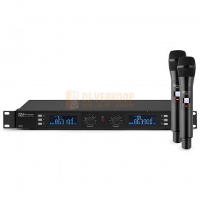 Power Dynamics PD632H 2x 20-Kanaals Digitaal UHF Draadloos Microfoonsysteem met 2 microfoons