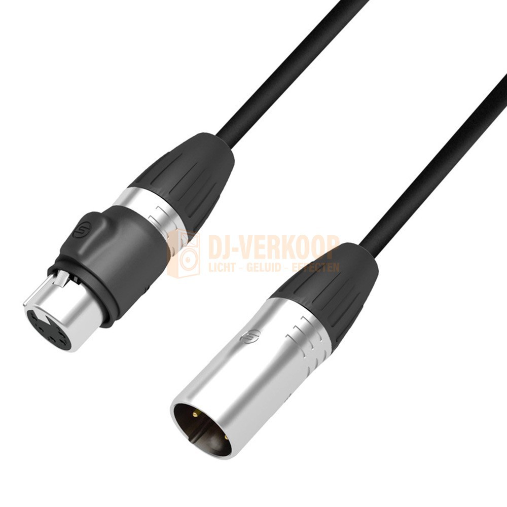 Adam Hall Kabels 4 STAR DGH 0050 IP65 - DMX Cable 5-pole IP65 XLR female x 5-pole IP65 XLR male | 0.5m - 20 Meter