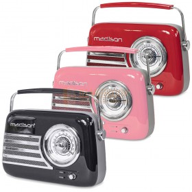 Madison Freesound-VR40B - Draagbare Radio met Bluetooth, USB & FM 30W in Rood, Roze en Zwart rood en wit alle kleuren