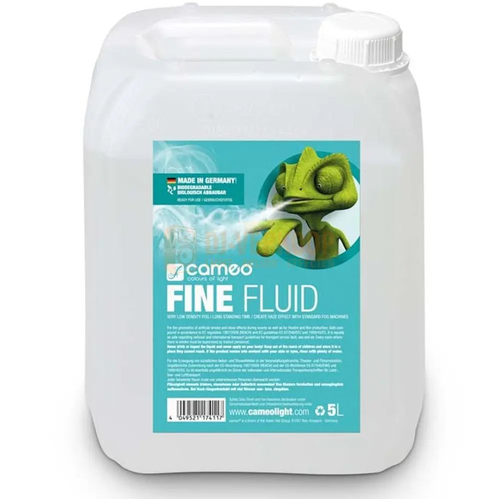 Cameo FINE FLUID 5L - Haze Effect Fog Fluid met zeer lage dichtheid en zeer lange standtijd 5 l