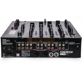 achterkant aansluitingen Reloop RMX-60 Digital - Digitale 4+1 channel DJ Mixer met FX