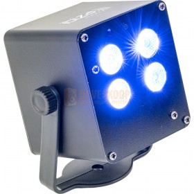 blauw Ibiza Light Tinyled-RGB-Wash - 4x 3W RGB LED wash effect in zakformaat op batterij