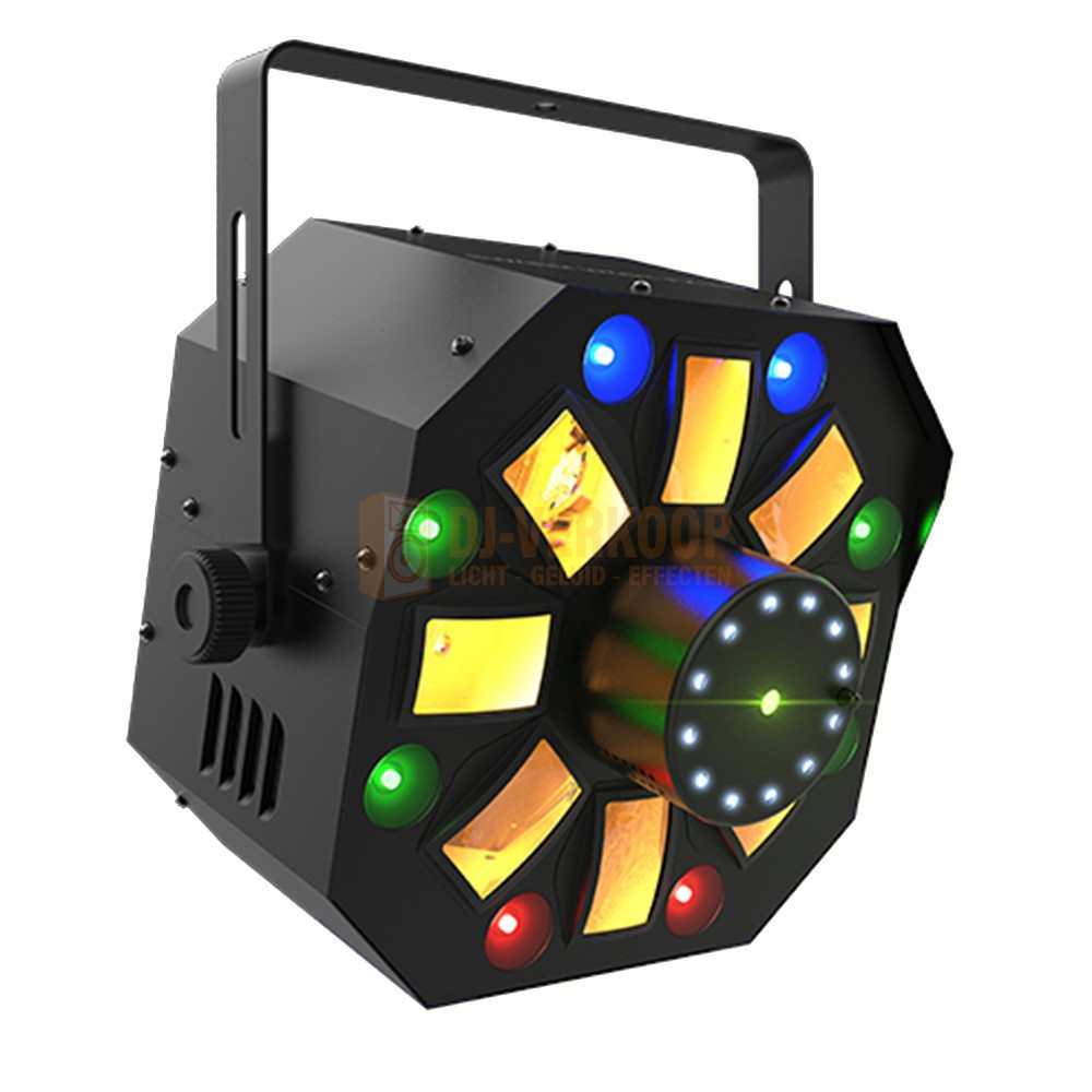 Chauvet DJ Swarm Wash FX ILS - Multifunctionele 4-in-1 LED Verlichting met RGBAW Derby, RGB+UV Wash, Laser & SMD Strobes