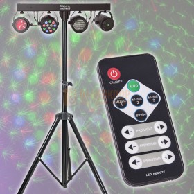 Ibiza Light & Sound DJLIGHT85LED - Multifunctionele Lichtstandaard, PAR Projector, Stroboscoop, Moon Effect en Rood-Groen Laser