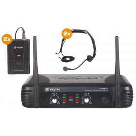 Vonyx STWM712H 2-kanaals VHF Draadloos Microfoonsysteem met 2 headsets