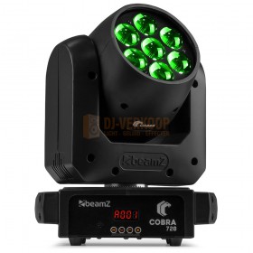 BeamZ Cobra 720 Wash Moving Head - 7x 20W RGBW LEDs, Zoom, DMX, Sound Active, Pan/Tilt Control