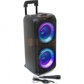 Ibiza Sound VENUS600 - Draagbare Verlichte Karaoke Luidsprekerbox met Bluetooth en Dubbele LED-Woofers, 600W