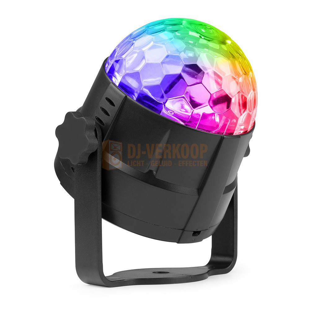 Fuzzix Tornado Party Disco Light - 3 x 1W RBG LED, geluid- & automatische modus, incl. brackets