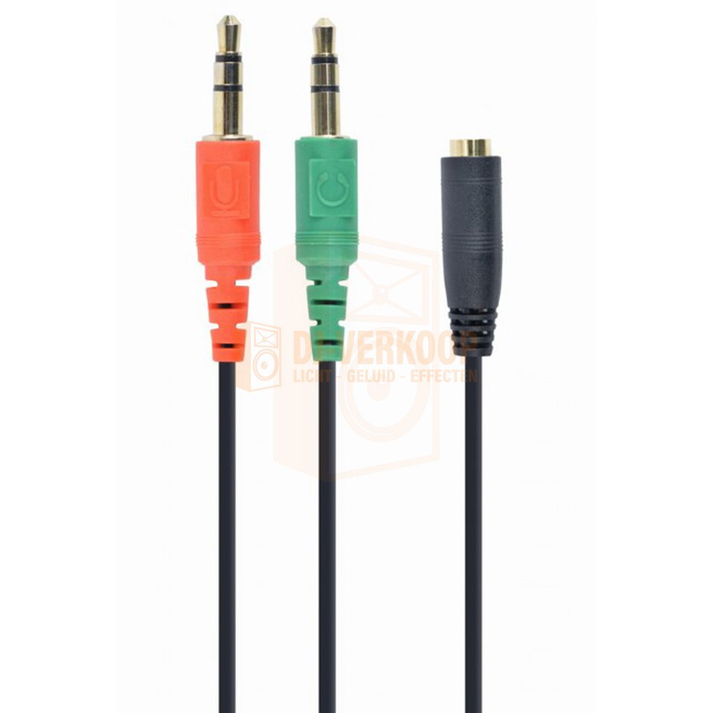 CablExpert CCA-418 - 3.5 mmstereo + microfoon naar 4-pins 2x 3.5 mm adapterkabel, zwart