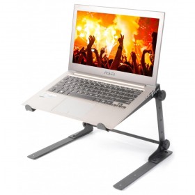 Power Dynamics 180.040 In hoogte verstelbare DJ Laptopsteun - voorbeeld met laptop