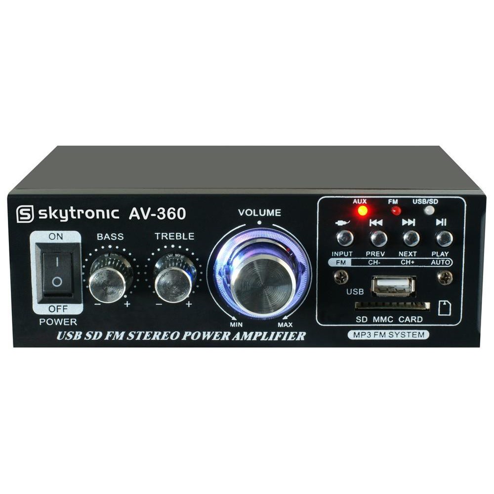 Gebeurt half acht rek Skytronic AV 360 Versterker FM radio USB SD speler goedkoop Kopen