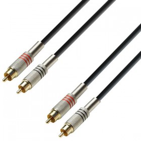 Adam Hall 3 Star K3TCC - 2 x RCA male kabel (stereo tulp)