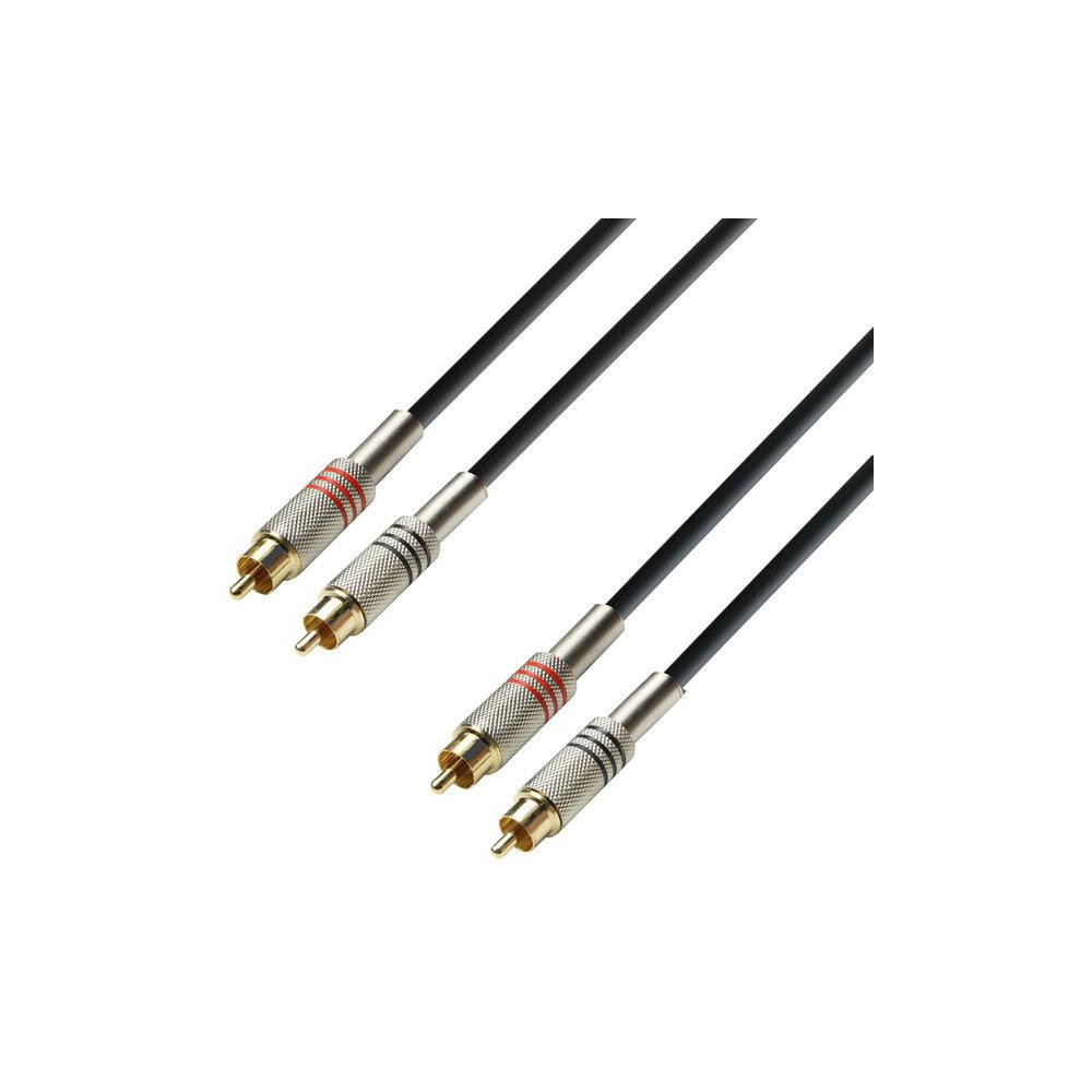 Adam Hall 3 Star K3TCC - 2 x RCA male kabel (stereo tulp)