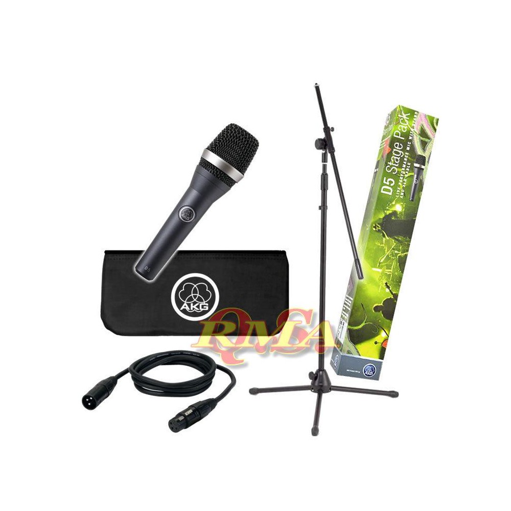 AKG D5 Stage pack met microfoon, kabel en statief