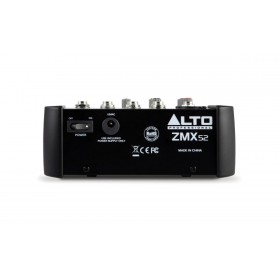 achterkant Alto Professional ZMX52 5-kanaals PA mixer