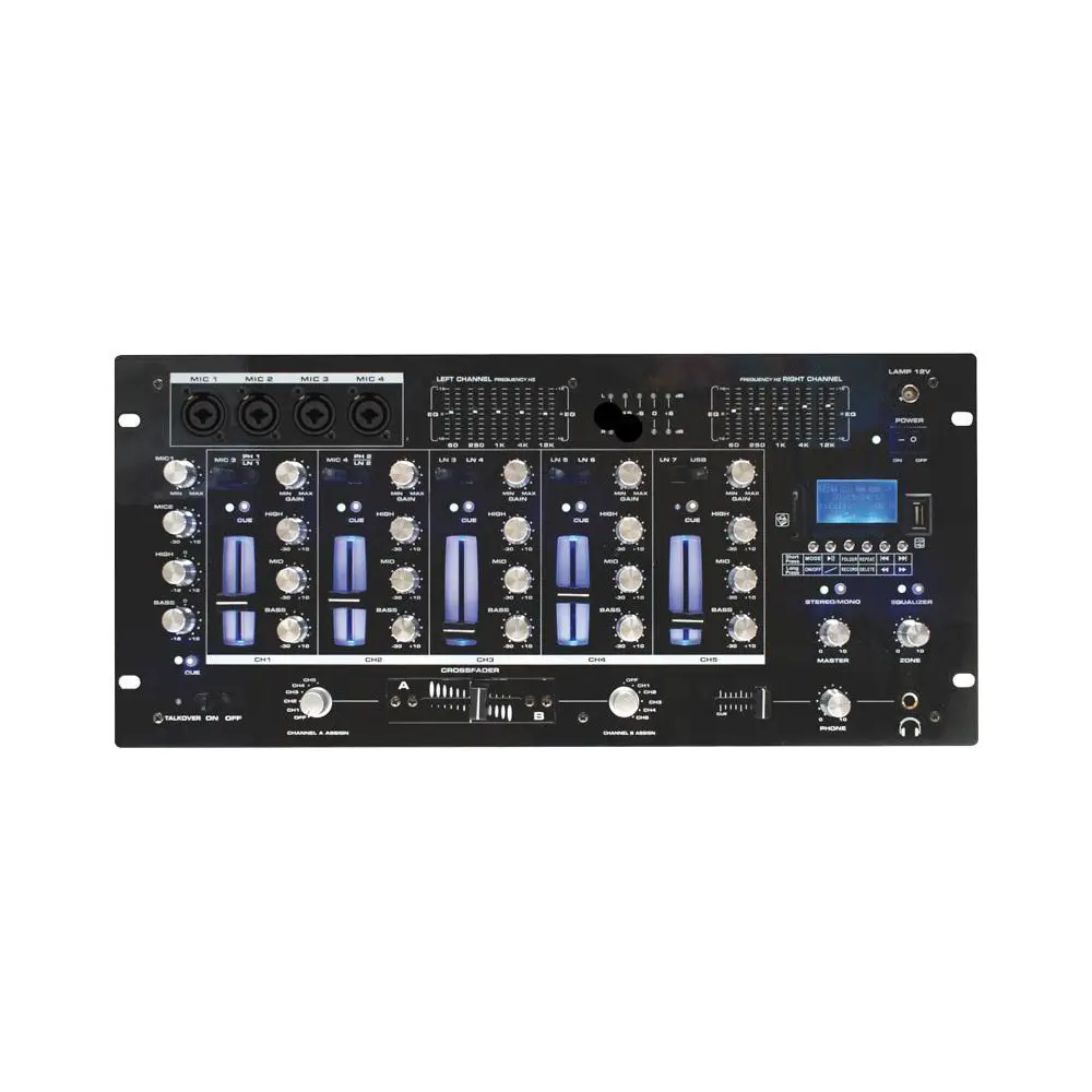 BST ACTIV218 - 6-kanaalen mixer + USB, SD en Bluetooth speler en recorder