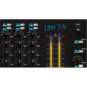 Dateq LPM 7.4 - Veelzijdige allround mixer - controlls en vu meters