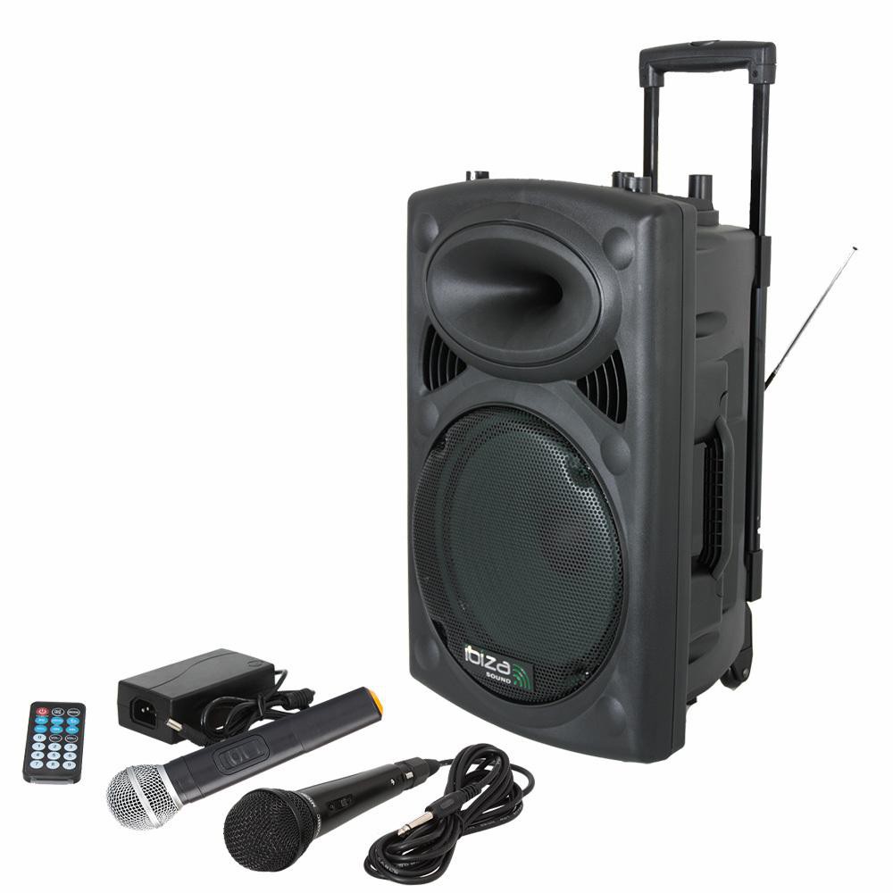 Ibiza Sound PORT8VHF-BT - Mobiel Pa systeem met Bluetooth en USB Speler + hoes