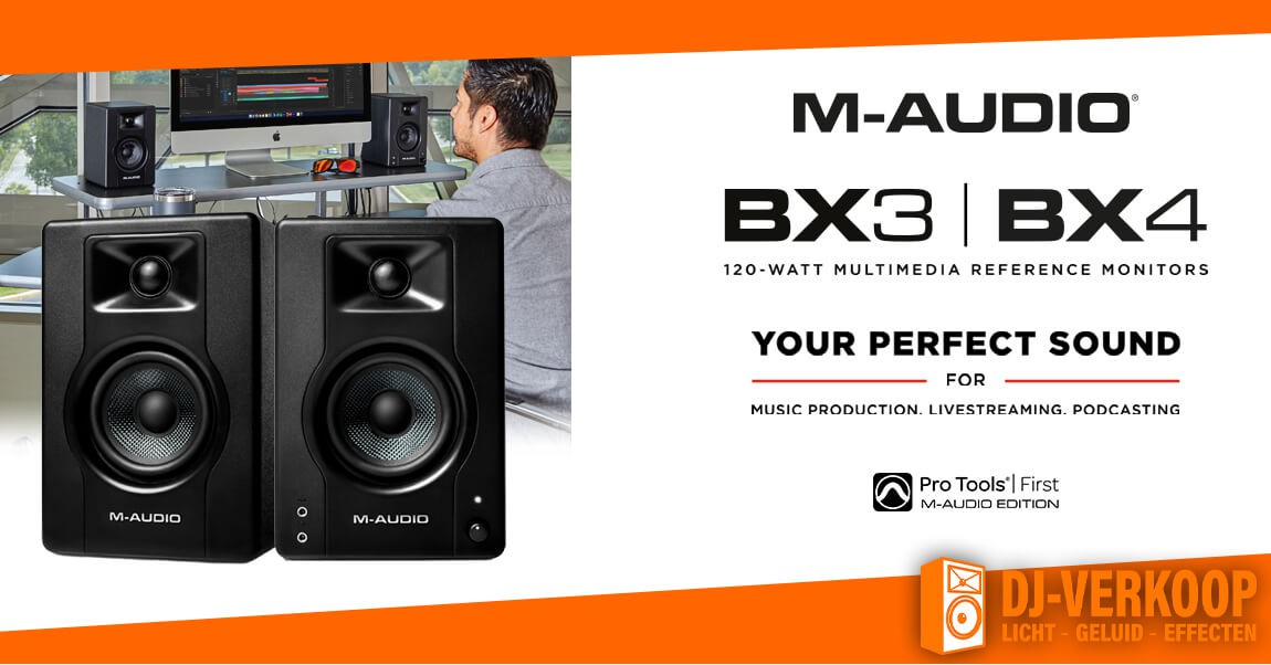 M-AudioBreidt de BX-familie van toonaangevende audio monitors uit me de compacte BX3 & BX4