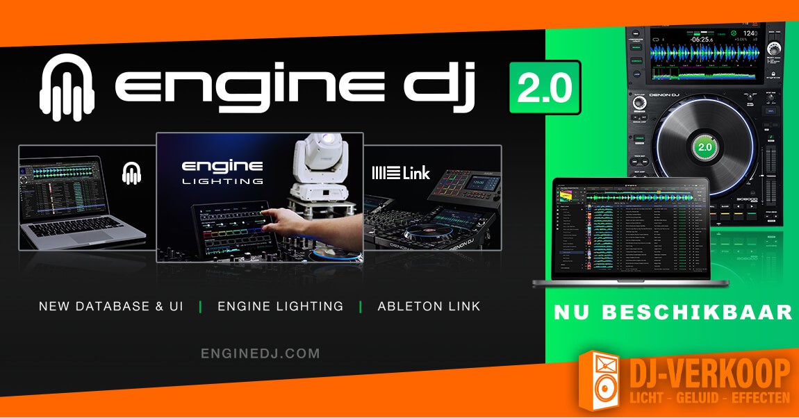 ENGINE DJ 2.0 levert meer. ABLETON LINK, ONBOARD LIGHTING BEDIENING voor standalone verlichting + MEER
