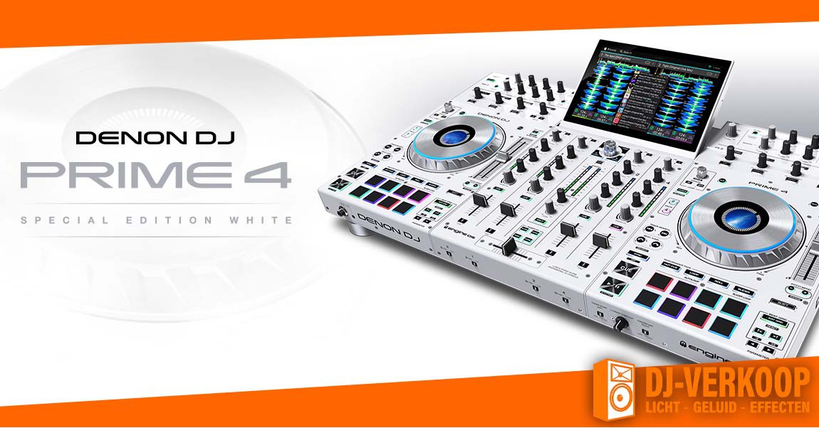 De Denon DJ Prime 4 limited edition in het wit verkrijgbaar 