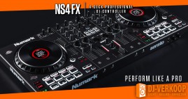 Nieuw, de NS4FX 4 kanalen DJ Controller van Numark